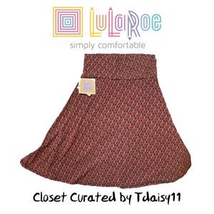 LuLaRoe | S Geometric Patterned Azure Skirt